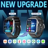 FitVII® GT5 Pro Max All-in-one Health Watch With Blood Pressure + EKG + Heart Rate + Temperature + Stress + Exercise + Blood Oxygen + Sleep + Uric Acid + Blood Fat Monitoring 2026-9 Colors with Gift Straps