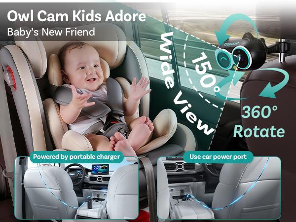 DriveWatch™ BabyView – Wireless Baby Car Monitor with CarPlay (1080P HD)