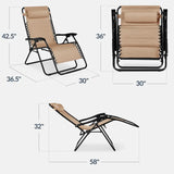 ZenLounger — Extra Wide Zero Gravity Recliner Set of 2 with Cup Holder Tray & Pillow