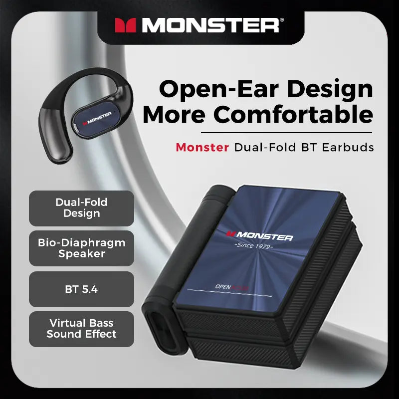 Monster™️ Open-Ear Mic Headset for Men & Women