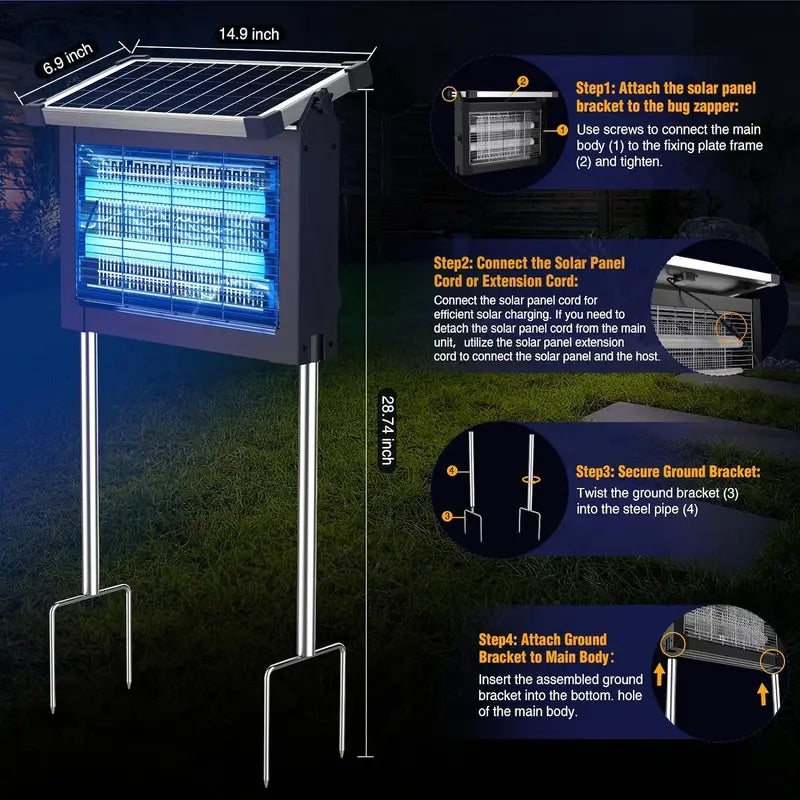 SolarGuard Pro™ — Automatic Mosquito & Bug Zapper