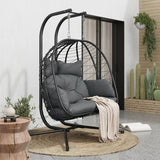 SwingNest — Double Hanging Egg Chair with 700lb Capacity & Thick Cushion (Folds Flat)
