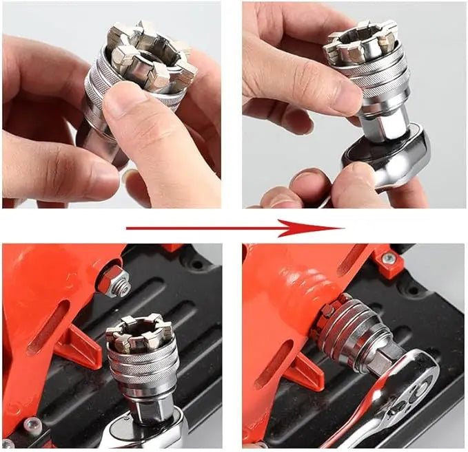 GripAll™ Universal Socket — Fits Any Bolt, Any Size, Any Tool
