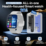 FitVII® GT5 Pro Max All-in-one Health Watch With Blood Pressure + EKG + Heart Rate + Temperature + Stress + Exercise + Blood Oxygen + Sleep + Uric Acid + Blood Fat Monitoring 2026-9 Colors with Gift Straps