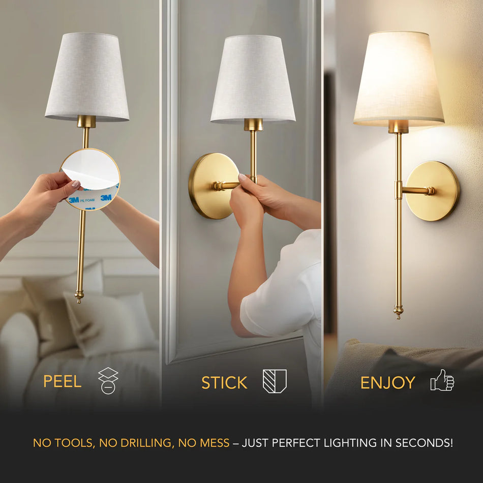 WIRELESS WALL SCONCES (SET OF 2 )