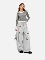 Amalfi® Embroidered Pup Barrel Sweatpants