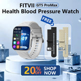 FitVII® GT5 Pro Max All-in-one Health Watch With Blood Pressure + EKG + Heart Rate + Temperature + Stress + Exercise + Blood Oxygen + Sleep + Uric Acid + Blood Fat Monitoring 2026-9 Colors with Gift Straps
