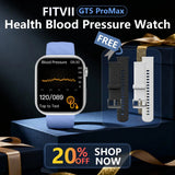 FitVII® GT5 Pro Max All-in-one Health Watch With Blood Pressure + EKG + Heart Rate + Temperature + Stress + Exercise + Blood Oxygen + Sleep + Uric Acid + Blood Fat Monitoring 2026-9 Colors with Gift Straps