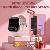 FitVII® GT5 Pro Max All-in-one Health Watch With Blood Pressure + EKG + Heart Rate + Temperature + Stress + Exercise + Blood Oxygen + Sleep + Uric Acid + Blood Fat Monitoring 2026-9 Colors with Gift Straps
