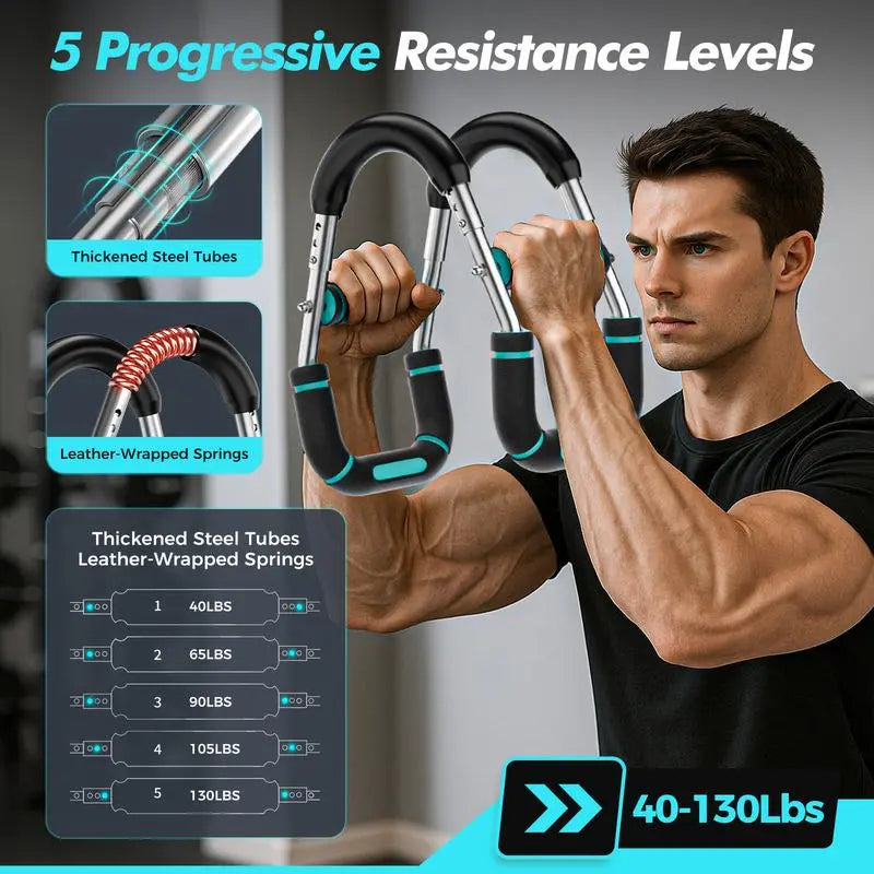IronFlex — Adjustable Resistance Power Twister Bar for Chest & Arm Training