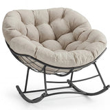 NestRock — Oversized Egg Rocking Chair with 5.5" Thick Cushion (Holds 450lbs)