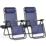 ZenLounger — Extra Wide Zero Gravity Recliner Set of 2 with Cup Holder Tray & Pillow