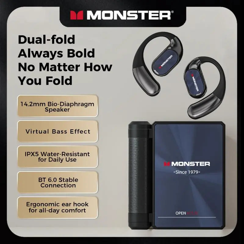 Monster™️ Open-Ear Mic Headset for Men & Women