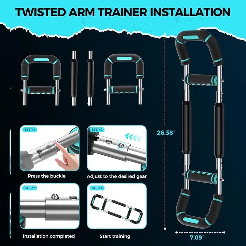 IronFlex — Adjustable Resistance Power Twister Bar for Chest & Arm Training