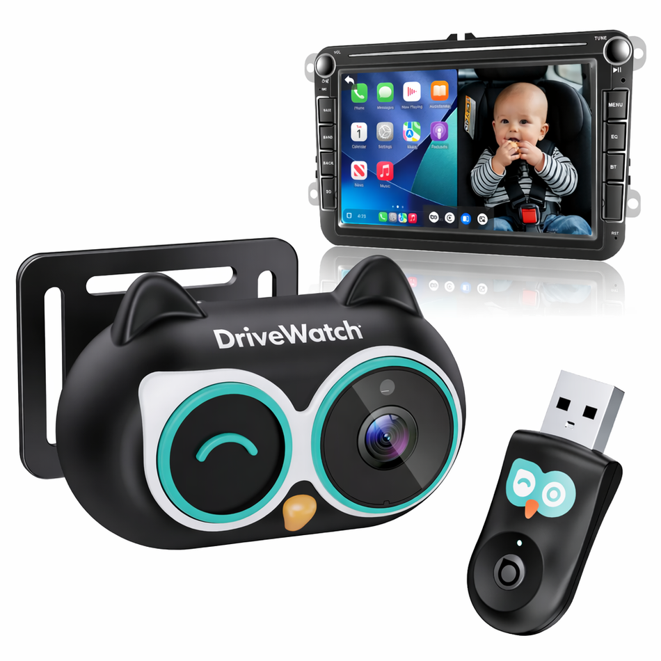 DriveWatch™ BabyView – Wireless Baby Car Monitor with CarPlay (1080P HD)