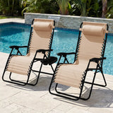 ZenLounger — Extra Wide Zero Gravity Recliner Set of 2 with Cup Holder Tray & Pillow