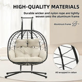 SwingNest — Double Hanging Egg Chair with 700lb Capacity & Thick Cushion (Folds Flat)