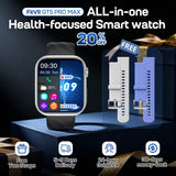FitVII® GT5 Pro Max All-in-one Health Watch With Blood Pressure + EKG + Heart Rate + Temperature + Stress + Exercise + Blood Oxygen + Sleep + Uric Acid + Blood Fat Monitoring 2026-9 Colors with Gift Straps